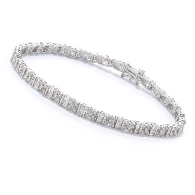 14K WG 7.5" 4.00ct Diamond Bracelet