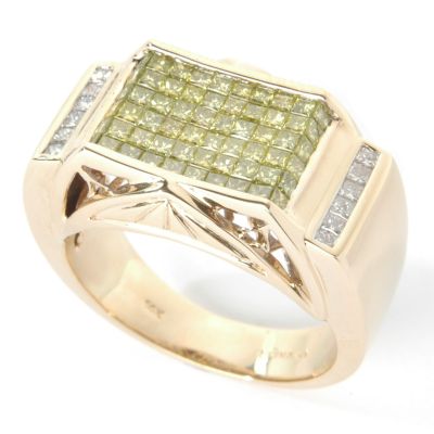 14K Gold 1.64ct Yellow Diamond Men's Ring