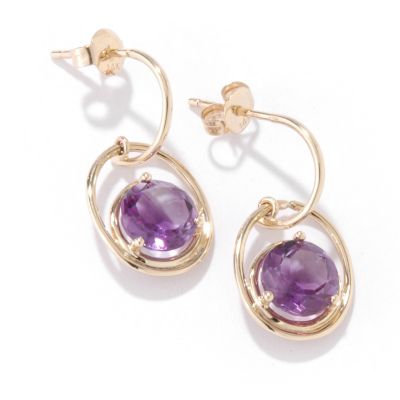 14K Gold Gemstone Choice "Twist on the Kellie Anne" Earrings