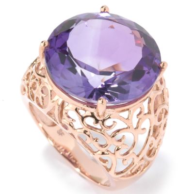 14K Rose Gold Amethyst Ring