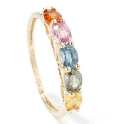 14K Gold Sapphire Five-Stone Ring
