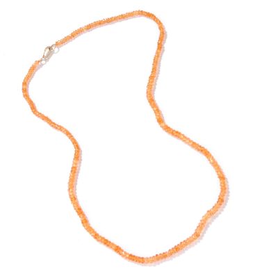 14K Gold 18" Mandarin Garnet, Pink Tourmaline or Tsavorite Choice Necklace