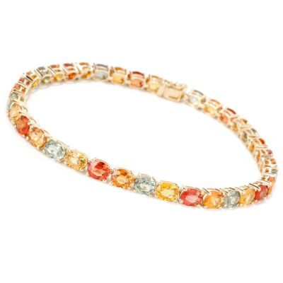 14K Gold 7.5" Colored Sapphire Bracelet