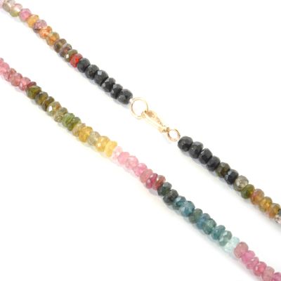 14K Gold 18" Multi-Color Tourmaline Necklace