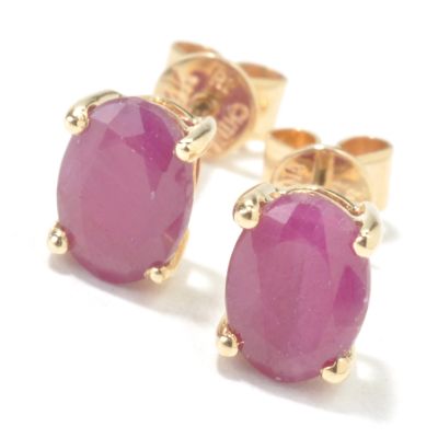 14K Gold Ruby Stud Earrings