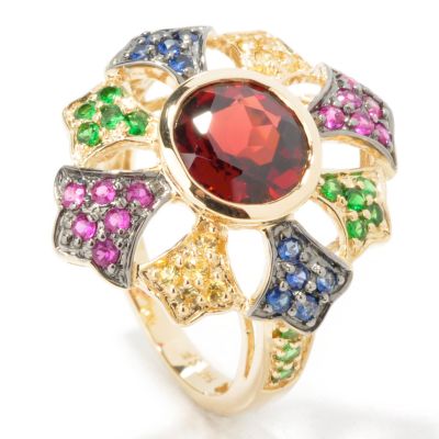14K Garnet & Multi-Gemstone Ring