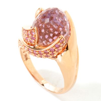 14K Rose Gold Pink Amethyst & Pink Sapphire Ring