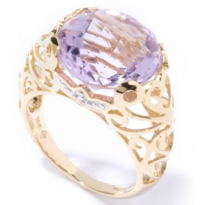 14K Gold Pink Amethyst Ring