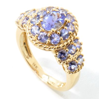 I8895 - 14K Gold Blue Tanzanite Rope Ring