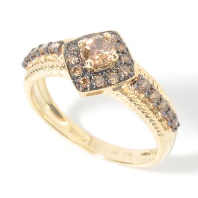 I8964 - 14K Gold Champagne Diamond Ring