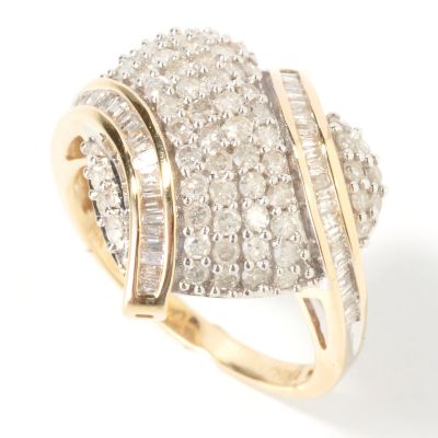I8969 - 14K Gold 1.00ct Diamond Round & Baguette Heart Ring