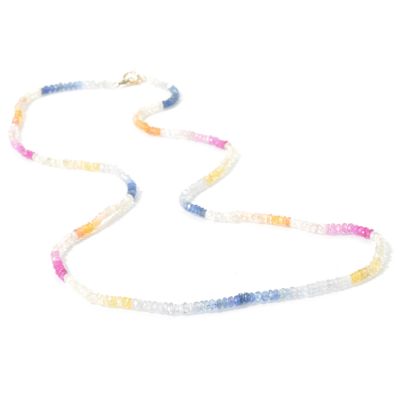 I8975 - 14K Gold 18" Multi-Sapphire Necklace