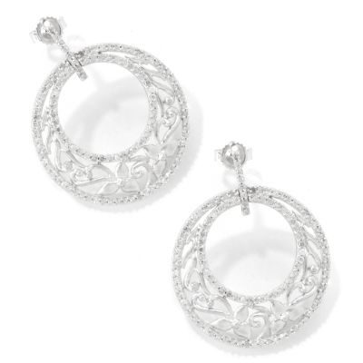 I9028 - 14K White Gold 1.00ct Diamond Disk Earrings