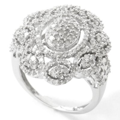 I9029 - 14K White Gold 1.00ct Diamond Cluster Design Ring