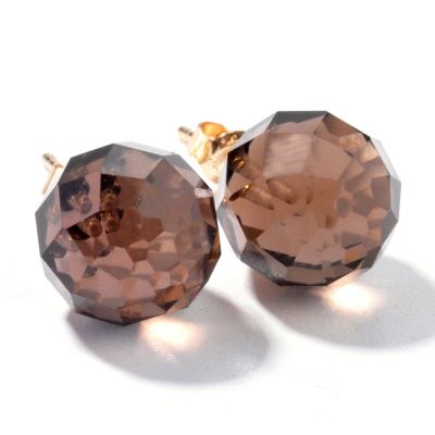 I9059 - 14K Gemstone Choice Faceted Ball Earrings 