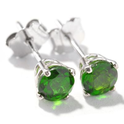 I9095 - 14K White Gold Neon Blue Apatite Stud Earrings