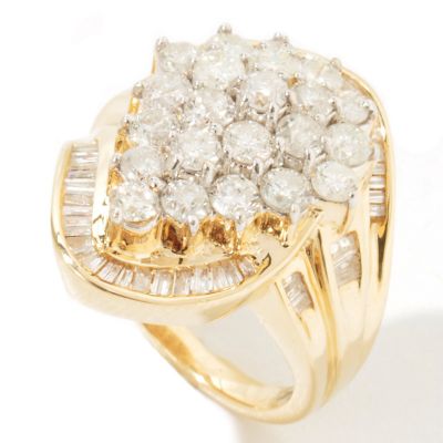 I9195 - 14K Gold 2.50ct Diamond Cluster Ring