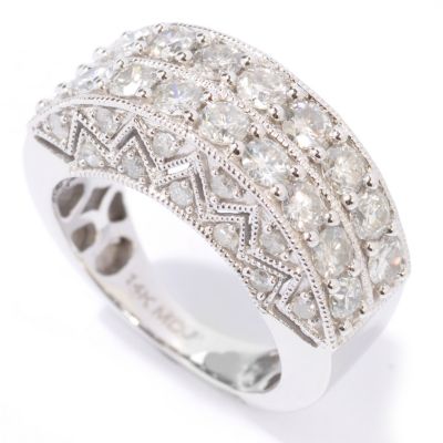 I9211 - 14K White, Rose or Yellow Gold 2.00ct Diamond Two-Row Anniversary Ring