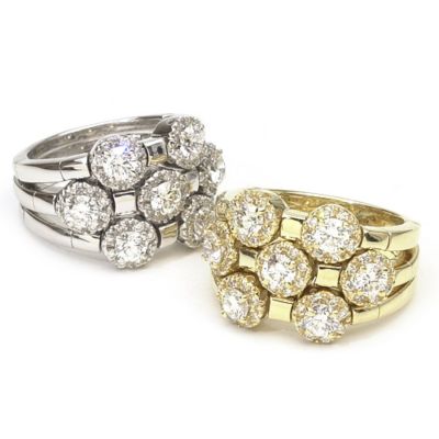 14K WG or YG Diamond Flex Ring