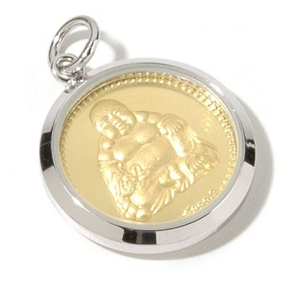 24K Gold / Sterling Silver Happy Buddha Pendant