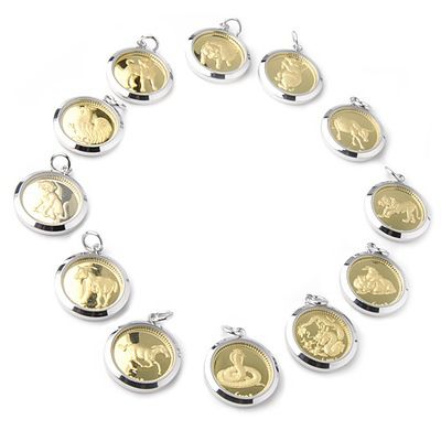 24K Gold / Sterling Silver Chinese Zodiac Pendant