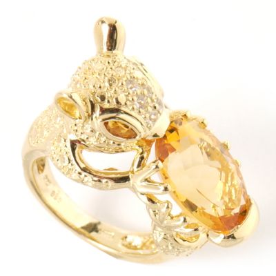 Sterling Silver / 18K Vermeil Citrine Squirrel Ring
