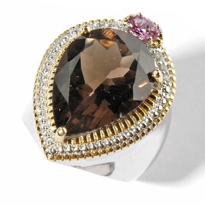 Sterling SilverPalladium18K Vermeil Smoky Quartz Multi-Gem Ring