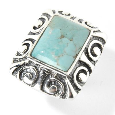 Sterling Silver Turquoise Square Ring