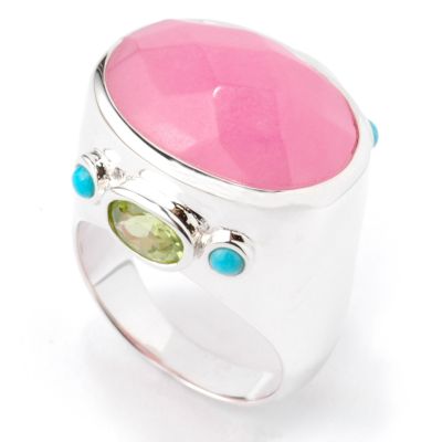 Sterling Silver Capri Collection Aventurine & Multi-Gem Ring
