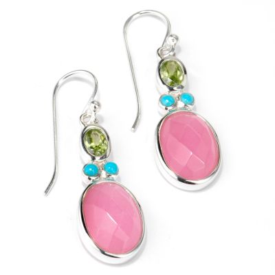 Sterling Silver Capri Collection Aventurine & Multi-Gem Earrings