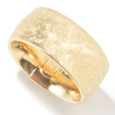 18K Yellow Gold Marble Finish Ring