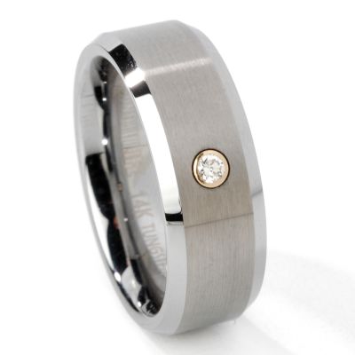 Tungsten14K Men's Diamond Ring