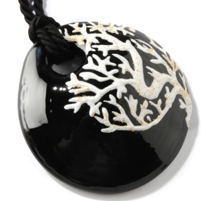 J160744 - 14K Vermeil 18" Red or White Pendente Corallo Murano Glass Necklace
