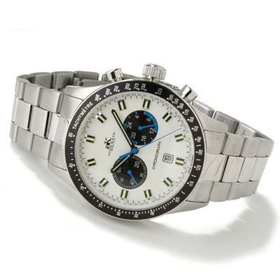 Adee Kaye Men's Ranger II Collection Stainless Steel Chronograph Bracelet Watch