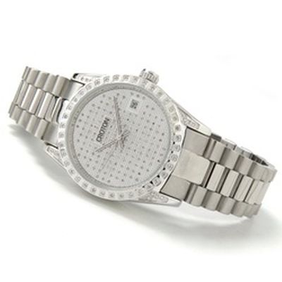 Croton Women's or Men's 1.10ct Diamond Stainless Steel Bracelet Watch