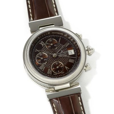 Jacques Lemans Men's Classic Series Stainless Steel Chronograph Alligator Strap Watch