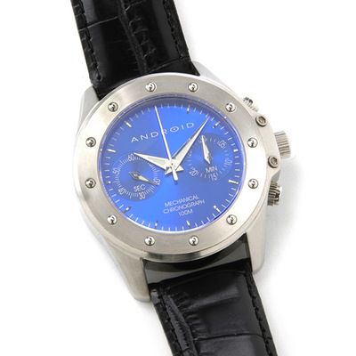 Android Men's Conqueror Mechanical Chronograph Leather Strap Watch