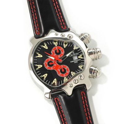 J172338 - Croton Men's Chronomaster Stainless Steel Leather Strap Watch 
