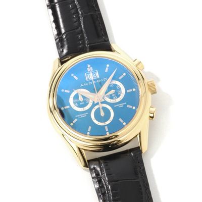 Android Men's Blade Interceptor Swiss Chronograph Stainless Steel Leather Strap Watch
