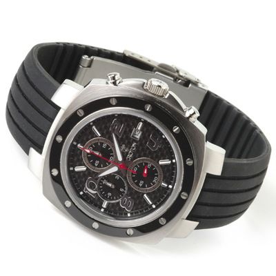 J172813 - Croton Men's Stainless Steel Rubber Strap Watch  