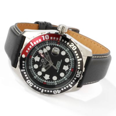 Invicta Men's Diver Automatic Leather Strap Watch