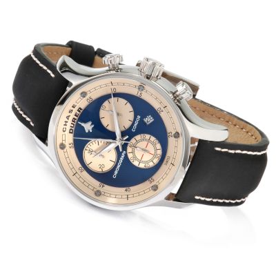 Chase-Durer Men's Condor Chronograph Leather Strap Watch