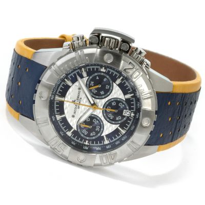 Jacques Lemans Men's Sports Powerchrono 2008 Leather Strap Watch