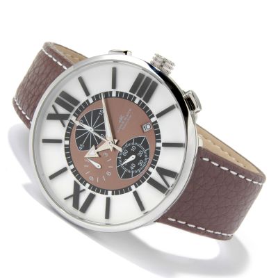 Adee Kaye Men's Phantom Chronograph Leather Strap Watch