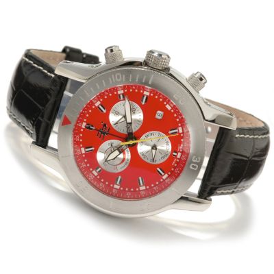32 Degrees Mens Glacier Multi Function Leather Strap Watch