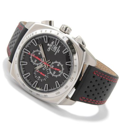 Croton Men's Dynameter Leather Strap Watch