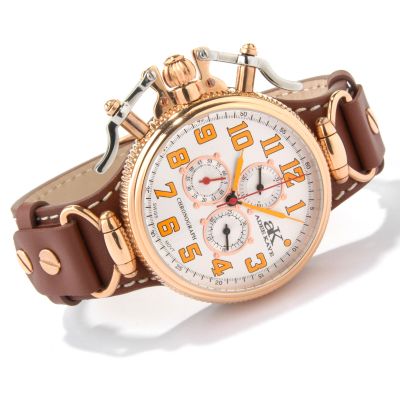 Adee Kaye Men's Oppose Swiss Collection Leather Strap Watch