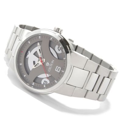 Croton Men's Spinning Rotor Stainless Steel Watch