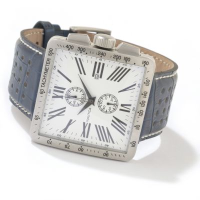 Nautica Men's BFS Vintage Collection Leather Strap Watch