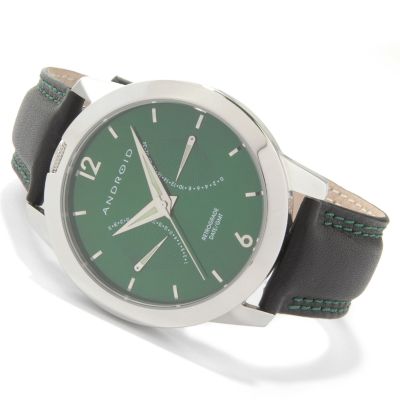  Android Men's Crown Retrograde Leather Strap Watch 